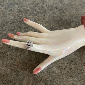 💍 925 Diamond Heart Ring Sterling Silver, Size 7, EUC